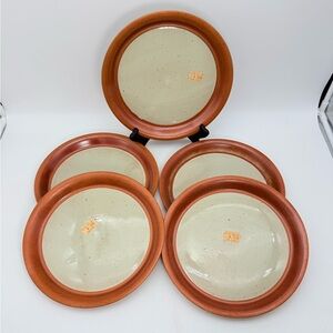 Set of 5 vintage 10’’ plates Sial Hors Serie art pottery, Gaétan Beaudin Cerval